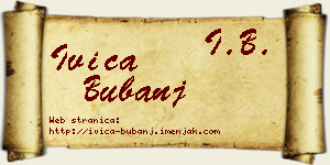 Ivica Bubanj vizit kartica